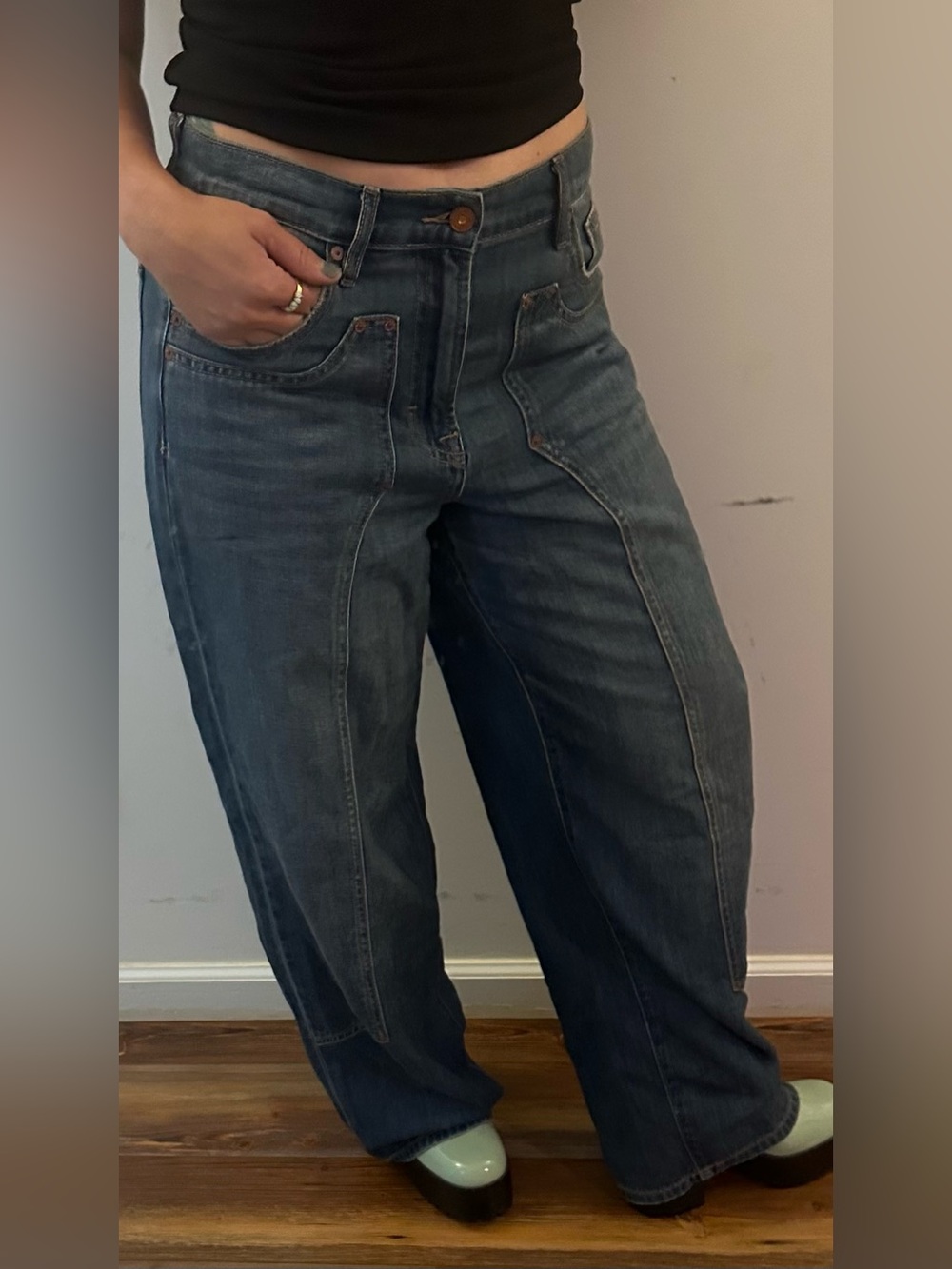 HIDDEN hight waist Baggy Wide-Leg Jeans - Size  26 fits 27